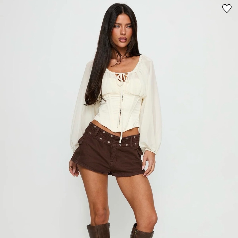 Long Sleeve Corset Top - Picture 2 of 4